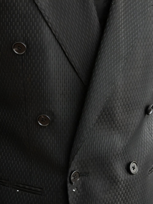 Suit of texture Black Plaid Commute Leisure, Business